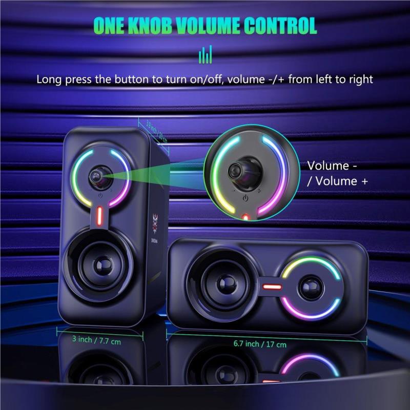 Ενσύρματα Ηχεία Onikuma L6 με Bluetooth 5.0 AUX 3.5 USB Sound Card 2x5W Μαύρο