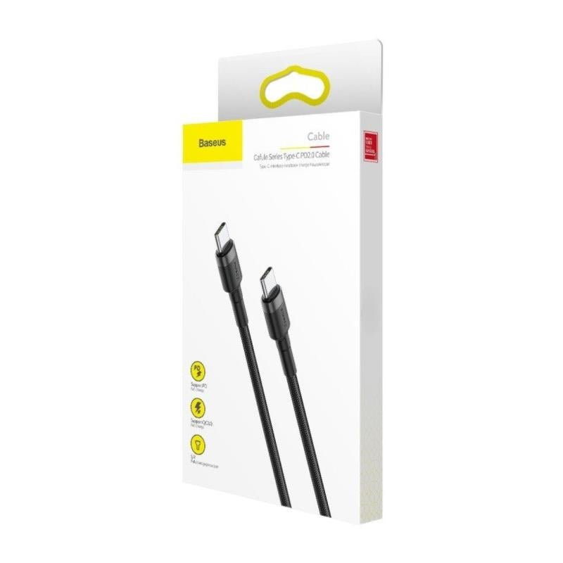 Καλώδιο Σύνδεσης USB 2.0 Baseus Cafule USB C σε USB C Flash PD 60W 2m Μαύρο-Γκρι