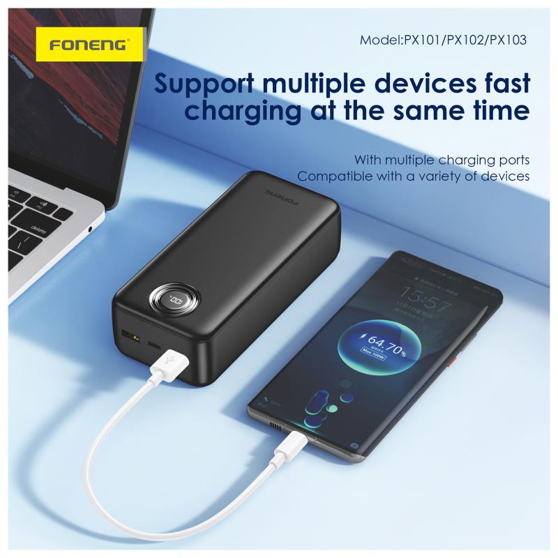 Φορτιστής Ανάγκης Foneng PX103 22.5W 30000mAh PD Μαύρο