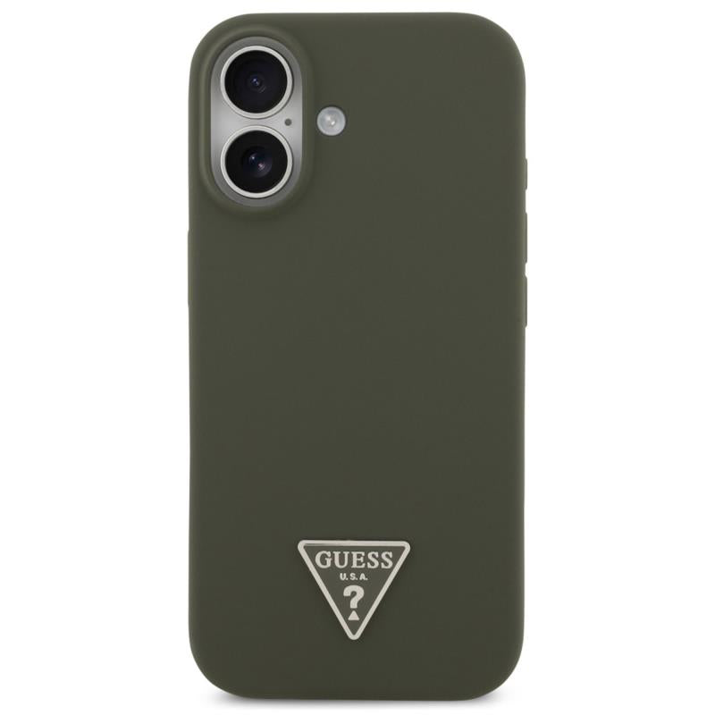 Θήκη Σιλικόνης Guess MagSafe Apple iPhone 17 Triangle Logo Χακί