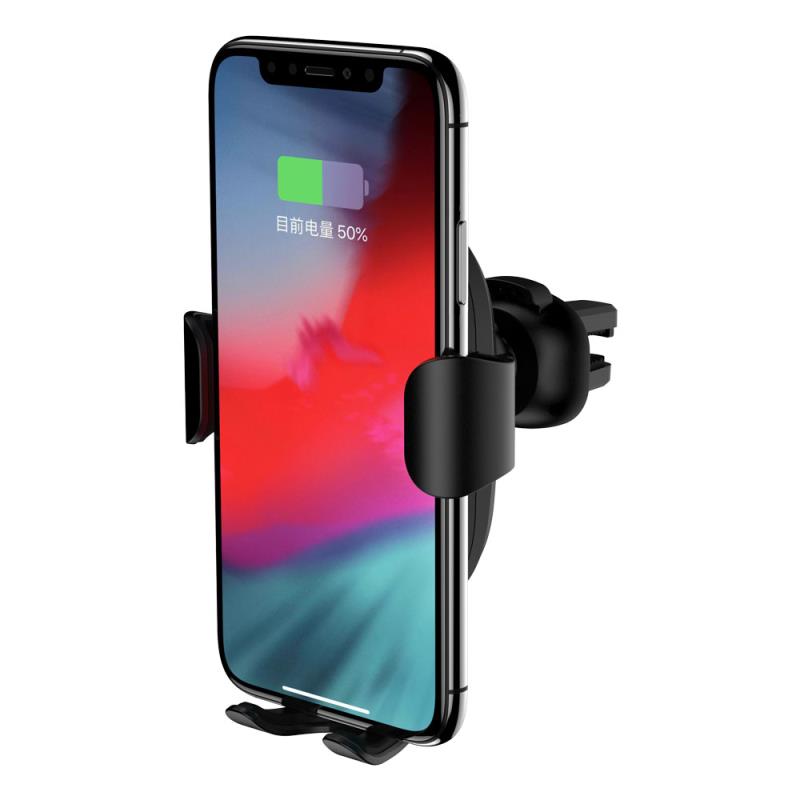 Universal Βάση Στήριξης Αεραγωγού Αυτοκινήτου Devia EA194 Gravity Sensor με Ασύρματη Φόρτιση 10W Μαύρο