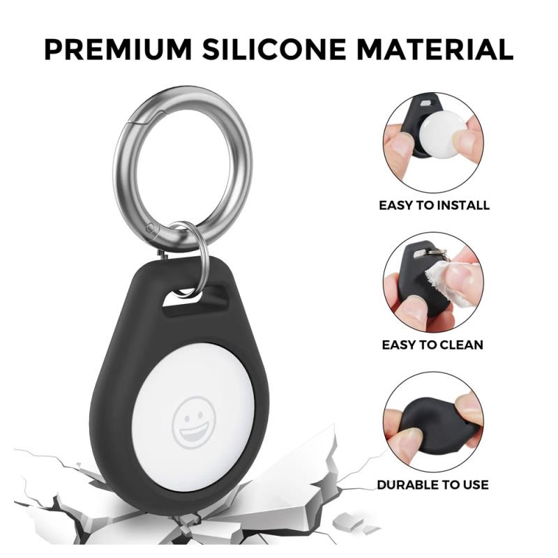 Θήκη - Μπρελόκ Premium Silicone AhaStyle PT155 για Apple AirTag Μαύρο