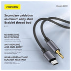 Καλώδιο Ήχου Foneng BM31 Metal USB C σε 3.5mm 1m Μαύρο