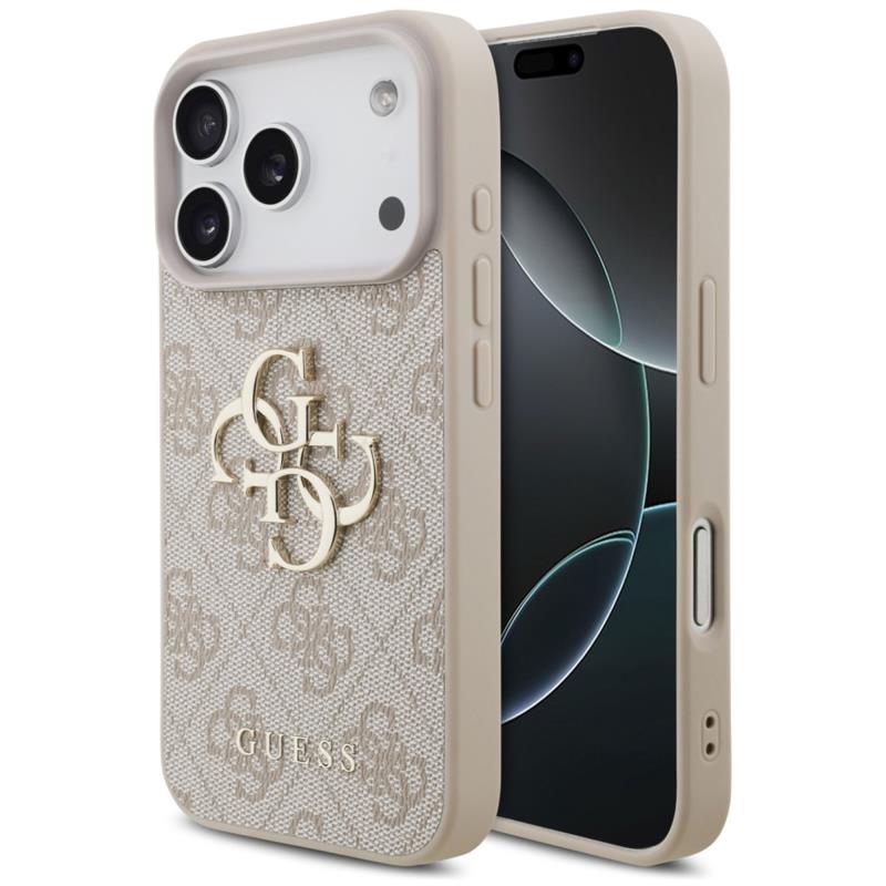 Θήκη PU Guess Apple iPhone 17 Pro Hardcase Big Logo 4G Ροζ