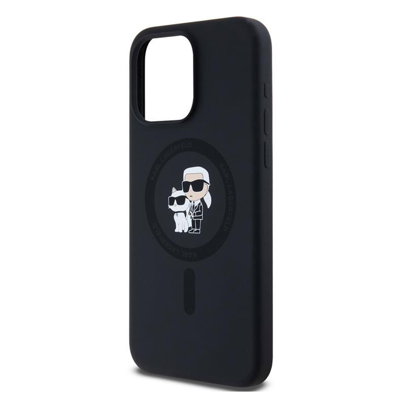 Θήκη Σιλικόνης Karl Lagerfeld Magsafe Apple iPhone 15 Pro Max Karl & Choupette Heads Μαύρο