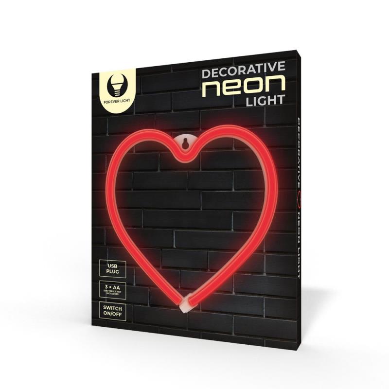 Neon LED Forever Light LNEO7 HEART (USB/Μπαταρίας & On/Off) Κόκκινο
