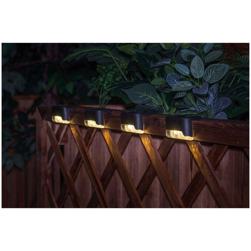 Ηλιακό Φωτιστικό Εξ. Χώρου LED Homepluss Berevo 0.06W 100 mAh 1lm με Αισθητήρα Φωτός για Σκαλιά/ Κάγκελα Μάυρο (4 τεμ.)