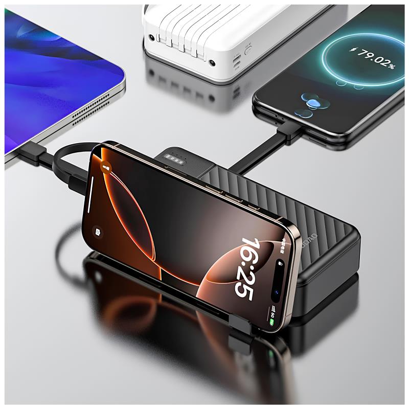 Φορτιστής Ανάγκης Dudao K11Pro 10W 20000mAh με 4 Ενσωματωμένα Καλώδια Μαύρο