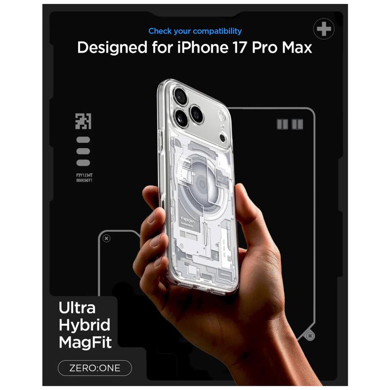 Θήκη TPU & PC Spigen Ultra Hybrid Mag Magsafe Apple iPhone 17 Pro Max Zero One Λευκό