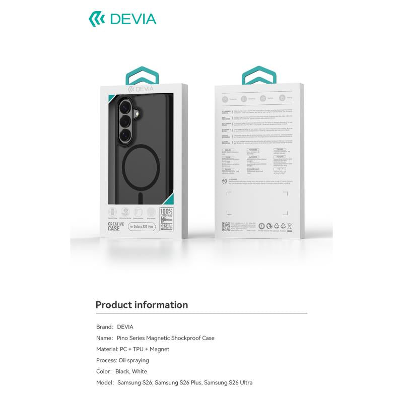 Θήκη TPU & PC Devia Samsung Galaxy S26 Plus 5G Magnetic Shock Proof Pino Μαύρο