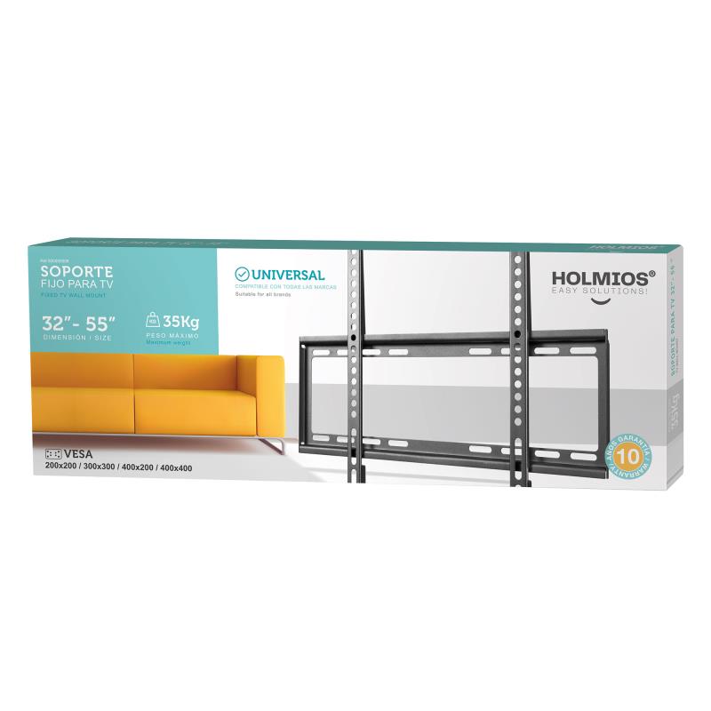 Επιτοίχια Βάση TV Holmios Σταθερή (32" έως 55") Μαύρο