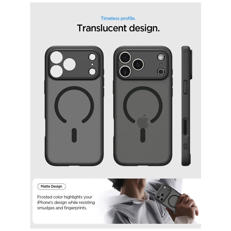 Θήκη TPU & PC Spigen Ultra Hybrid Mag Magsafe Apple iPhone 17 Pro Max Frost Μαύρο