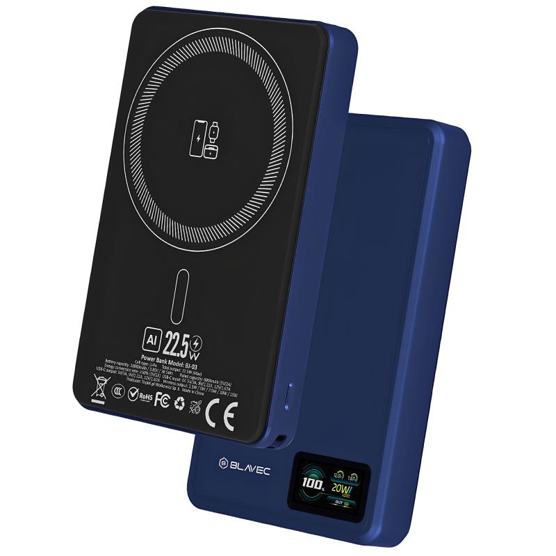 Φορτιστής Ανάγκης Blavec BJ-03 22.5W 10000mAh 3 σε 1 Magnetic Μπλε