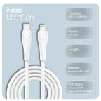Καλώδιο Σύνδεσης USB 2.0 inos UltraCon USB C σε Lightning 20W 2m Λευκό