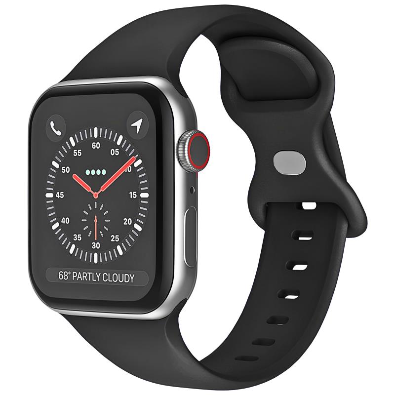 Λουράκι Σιλικόνης για Apple Watch 42/ 44/ 45/ 46/ 49mm Μαύρο (Ασυσκεύαστο)