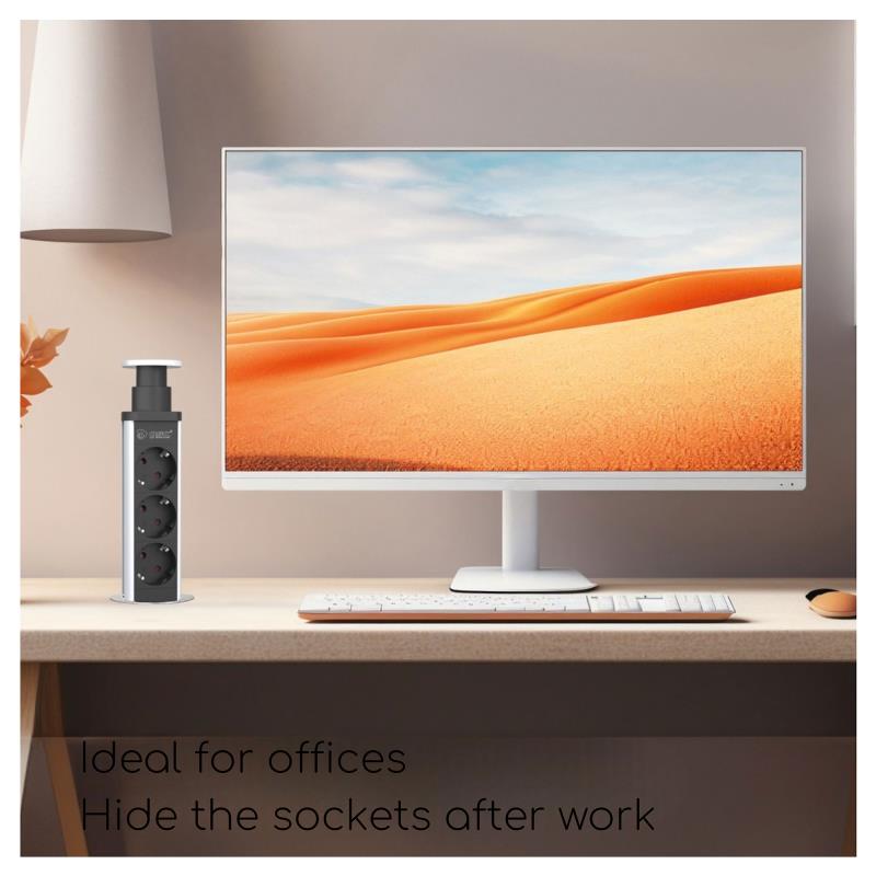 Πολύπριζο GSC 3 Θέσεων με Κουμπί On/Off, Θύρες USB A & USB C & Καλώδιο 1.4m (3 x 1.5mm) Μαύρο-Γκρι