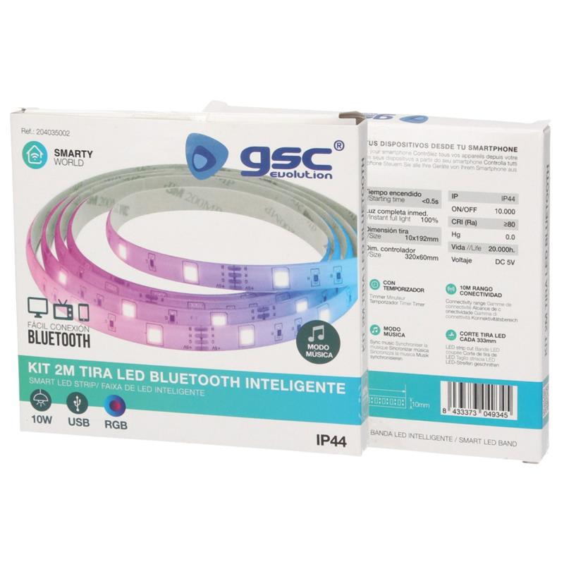 Έξυπνη Ταινία Φωτισμού LED GSC με Bluetooth 10W 30lm IP44 2m Πολύχρωμο