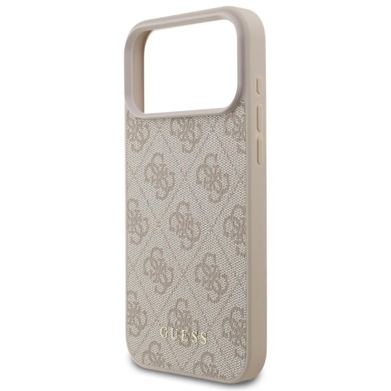 Θήκη PU Guess Apple iPhone 17 Pro Max Hardcase Classic 4G Ροζ