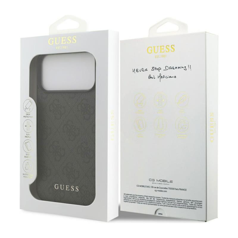 Θήκη PU Guess Apple iPhone 18 Pro Max/ 17 Pro Max Hardcase Classic Logo 4G Μαύρο