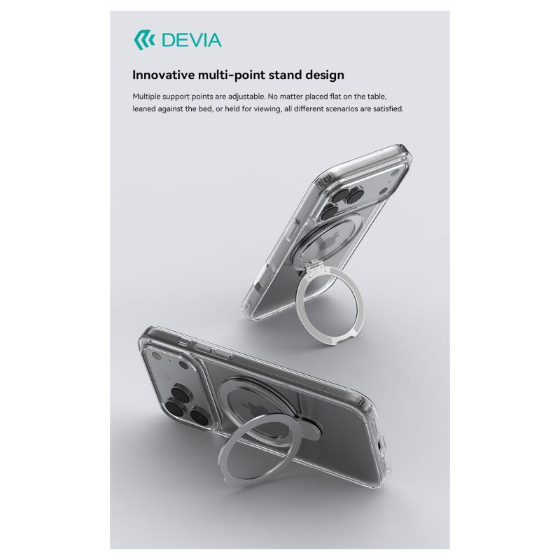 Θήκη TPU & PC Devia Apple iPhone Air Magnetic Shock Proof Clean με Stand Διάφανο