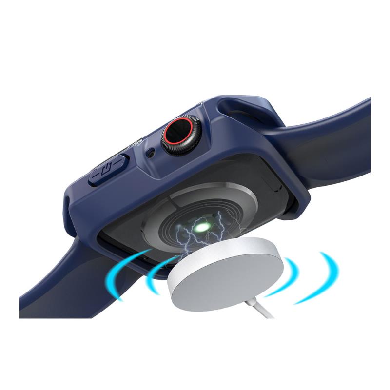Θήκη TPU & PC Devia Sport Apple Watch 7/ 8/ 9 45mm Shock Proof Μπλε