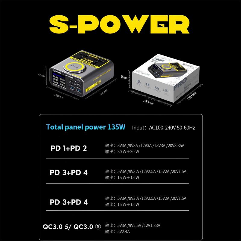 Πολυφορτιστής Πάγκου Service Mechanic C-Power 6P με Θύρες 2xUSB A & 4xUSB C & 1xΑσύρματη 135W PD / QC 3.0