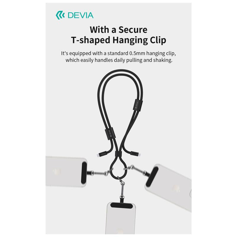Καλώδιο Σύνδεσης USB 2.0 Woven Adjustable Lanyard Devia EC428 USB C σε USB C PD 60W 1.6m Cable Pro5 Σκούρο Μπλε