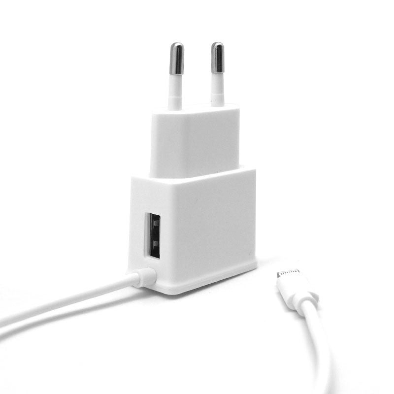 Φορτιστής Ταξιδίου inos Lightning με Extra Έξοδο USB Λευκό 2.1A