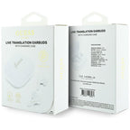 True Wireless Ακουστικά Bluetooth Guess Script Metal Logo 4G Λευκό