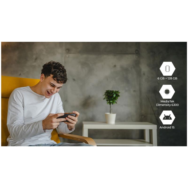 Κινητό Τηλέφωνο Hammer Energy X2 5G (Dual SIM) 128GB 6GB RAM Μαύρο-Πορτοκαλί