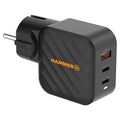 Φορτιστής Ταξιδίου Ταχείας Φόρτισης Hammer RapidCharge Duo με Τριπλή Έξοδο USB A & 2xUSB C PD 65W Μαύρο