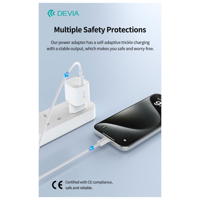 Φορτιστής Ταξιδίου Ταχείας Φόρτισης Devia RLC-543 Mini με Έξοδο USB C GaN PD 20W Extreme Λευκό