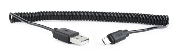 CABLEXPERT ΚΑΛΩΔΙΟ MICRO USB SPIRAL , 1.8m BLACK