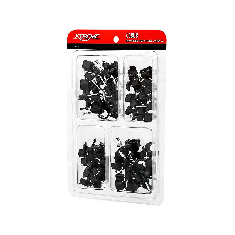 Σετ Cable Holder Μαύρο (80 τμχ)