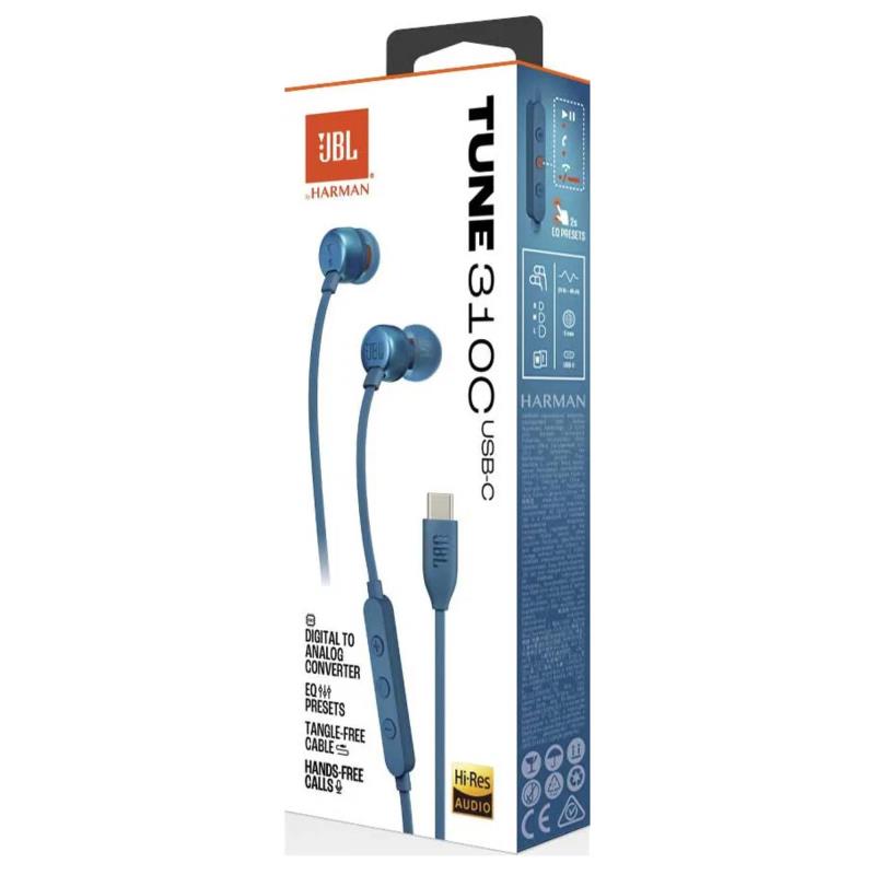 Hands Free Stereo JBL Tune T310C USB C Μπλε