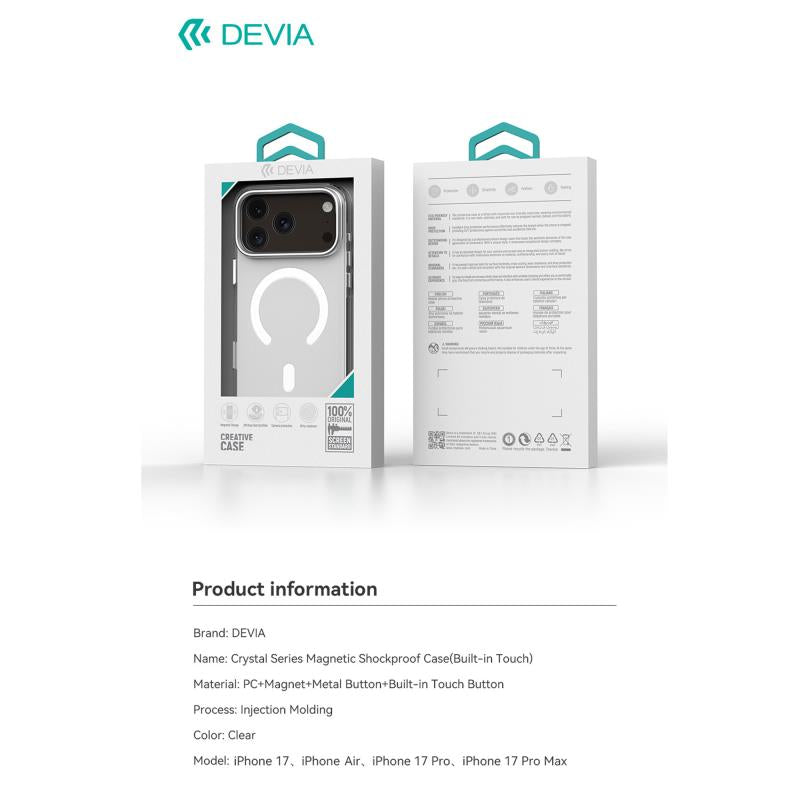 Θήκη PC Devia Apple iPhone Air Magnetic Shock Proof Built-in Touch Crystal Διάφανο