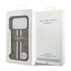 Θήκη PU Guess MagSafe Apple iPhone 17 Pro Hardcase Printed Stripes 4G Καφέ