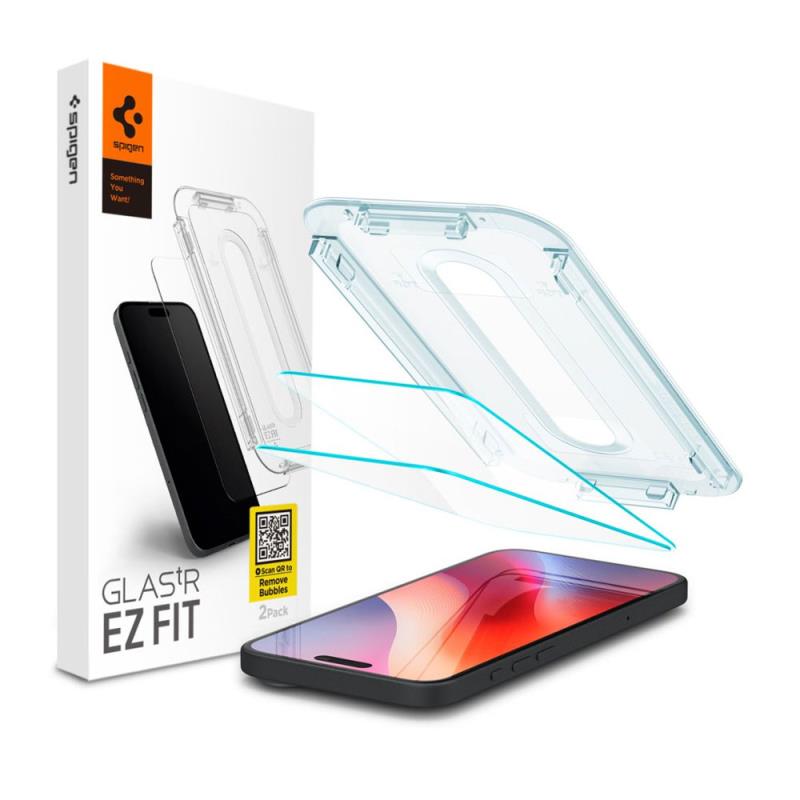 Tempered Glass Full Face Spigen Glas.tR EZ-FIT Apple iPhone 18 Pro/ 17/ 17 Pro/ 16 Pro Διάφανο (2 τεμ.)