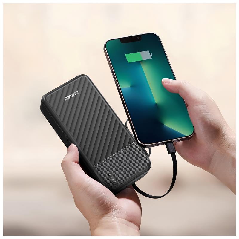 Dudao K11Pro 10W 20000mAh Power Bank with 4 Built-in Cables Black