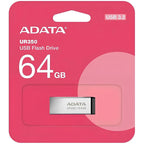 USB 3.2 Flash Disk Adata UR350 USB A 100MB/s 64GB Ασημί