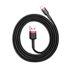 Καλώδιο Σύνδεσης USB 2.0 Baseus Cafule USB A σε Lightning 7.5W 1.5A 2m Μαύρο-Κόκκινο