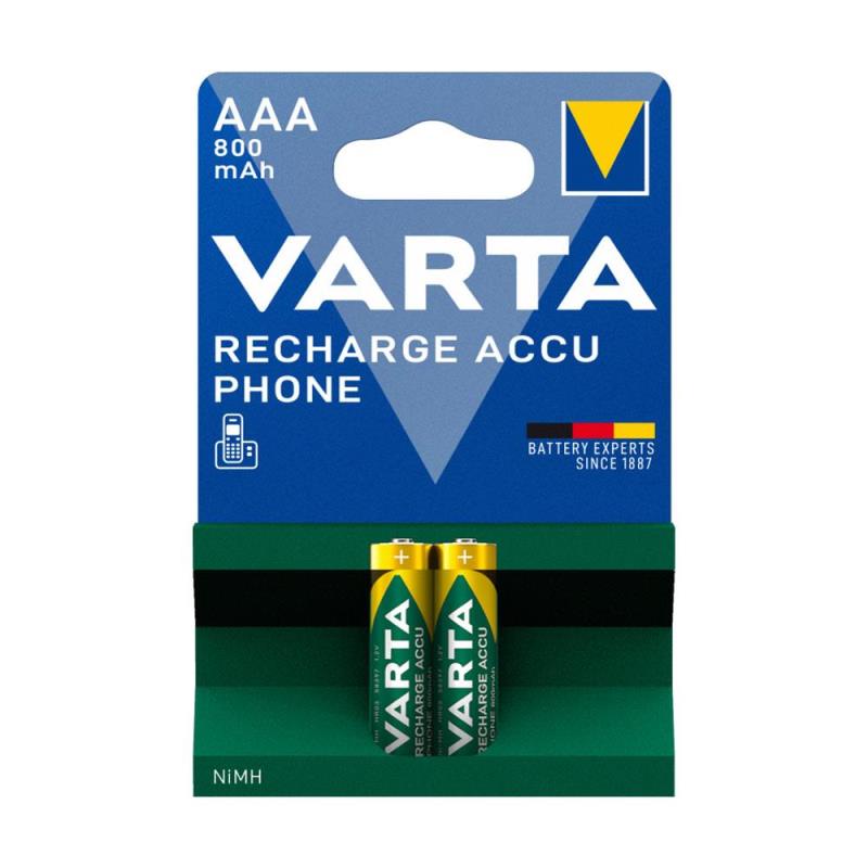Μπαταρία Επαναφορτιζόμενη Varta AAA 800mAh NiMH Phone Power (2 τεμ.)