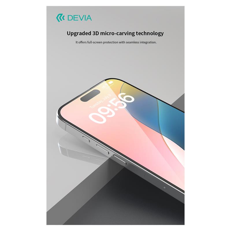 Tempered Glass Full Face Entire View Devia Apple iPhone 16 Plus Star Μαύρο (1 τεμ.)