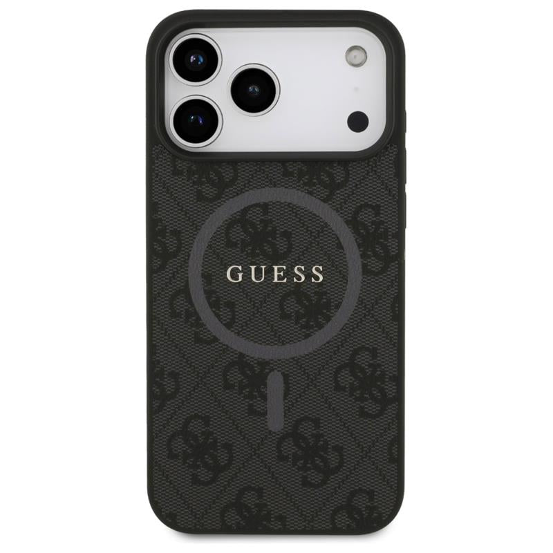 Θήκη PU Guess MagSafe Apple iPhone 17 Pro Max Ring Classic Logo 4G Μαύρο