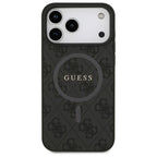 Θήκη PU Guess MagSafe Apple iPhone 17 Pro Max Ring Classic Logo 4G Μαύρο