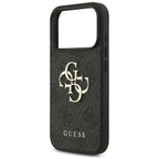 Θήκη PU Guess Apple iPhone 17 Pro Hardcase Big Logo 4G Μαύρο