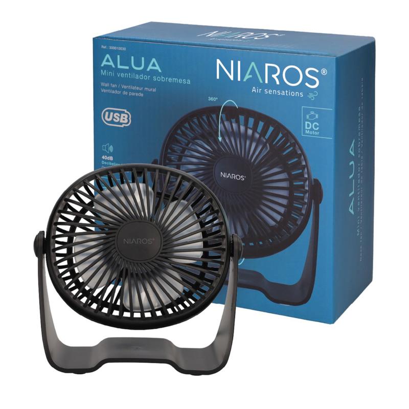 Επιτραπέζιος Ανεμιστήρας Niaros Alua USB 3W Mini Μαύρο