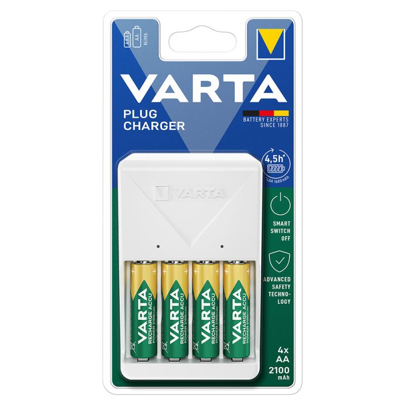 Φορτιστής Μπαταριών Varta έως 4 Μπαταρίες AA + 4 Μπαταρίες AA 2100 mAh