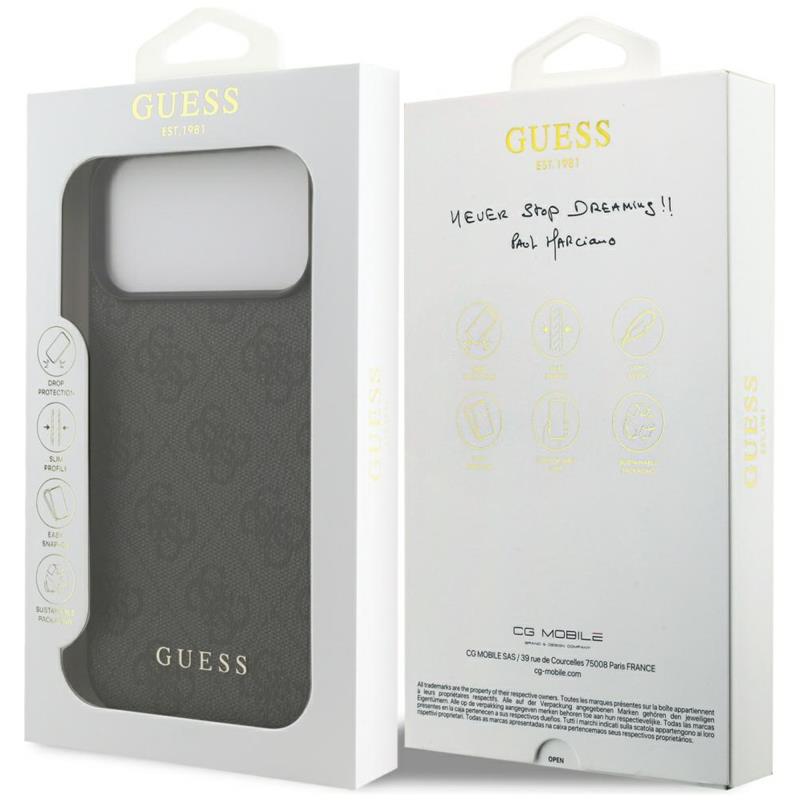 Θήκη TPU PC & Eco-Leather Guess Apple iPhone 18 Pro Max/ 17 Pro Max Hardcase Classic 4G Μαύρο