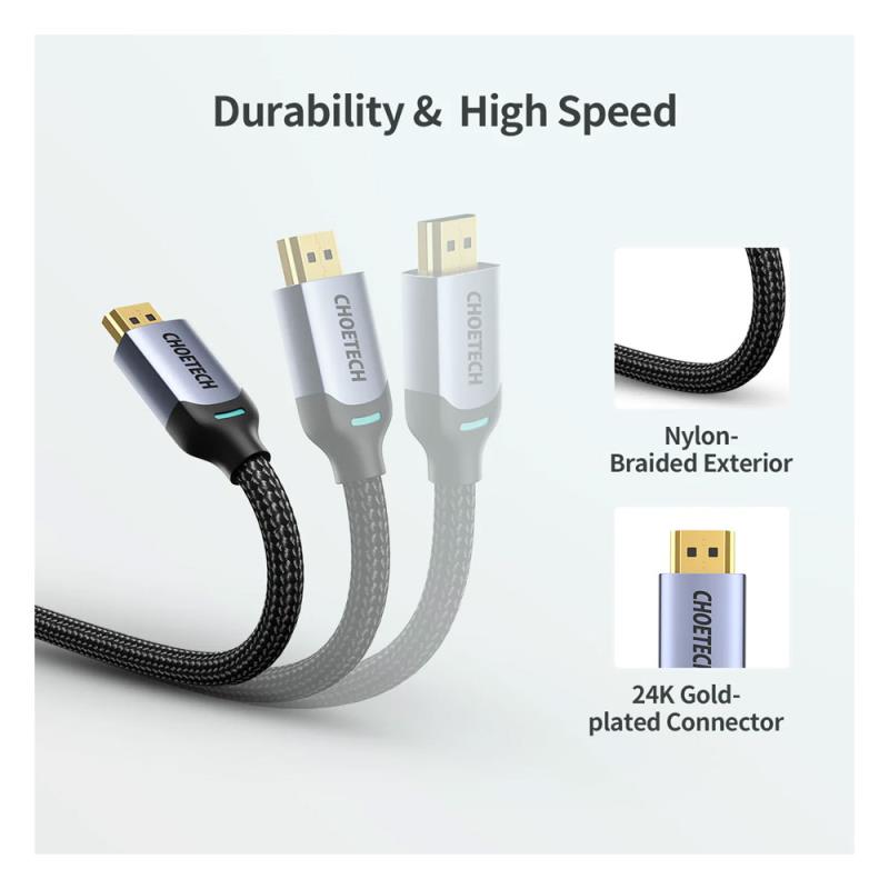 Καλώδιο HDMI σε HDMI Nylon Choetech XHH01 8K 2m Μαύρο